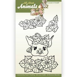 PMCS10051 Clear Stamps - Precious Marieke - All About Animals - Pig