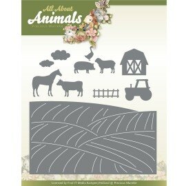 PM10265 Dies - Precious Marieke - All About Animals - Farm Landscape
