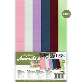 PM-4K-10031 Linen Cardstock Pack - Precious Marieke - All About Animals - 4K