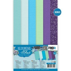 YC-4K-10026 Linen Cardstock Pack - Yvonne Creations - Blooming Blue - 4K