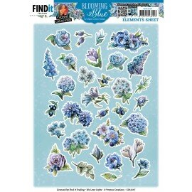CD12137 Cutting Sheets - Yvonne Creations - Blooming Blue - Small Elements