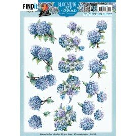 CD12135 3D Cutting Sheets - Yvonne Creations - Blooming Blue - Hydrangea