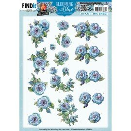 CD12134 3D Cutting Sheets - Yvonne Creations - Blooming Blue - Rosehip