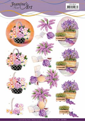 CD11870 3D Cutting Sheet - Jeanine's Art - Purple Flowers
