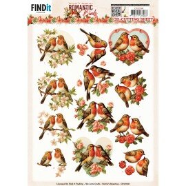 CD12168 3D Cutting Sheets - Berries Beauties - Romantic Birds - Romantic Robin