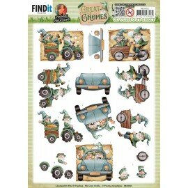 SB10921 3D Push Out - Yvonne Creations - Great Gnomes - Driving Gnomes