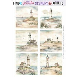 BBSC10036 Scenery Push out - Berries Beauties - Lighthouse - Square