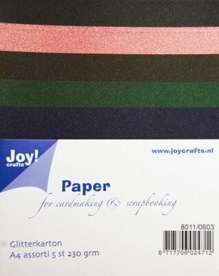 Joy!Crafts • Glitter karton A4 set 3 230g 5pcs