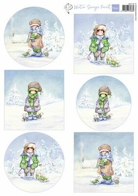 Marianne D Decoupage Hetty's Snoesjes - Winter Forest HK1716 A4 (08-24)