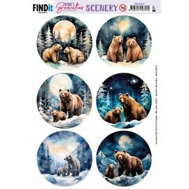 BBSC10077 Scenery Push out - Berries Beauties - Bear- Round