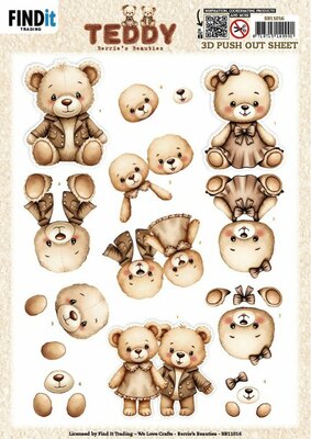 3D Push out Sheet - Berries Beauties - Teddy - Together