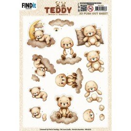 3D Push out Sheet - Berries Beauties - Teddy - Clouds