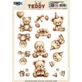 3D Push out Sheet - Berries Beauties - Teddy - Present