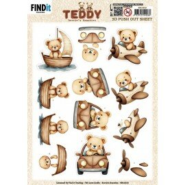3D Push out Sheet - Berries Beauties - Teddy - Transport