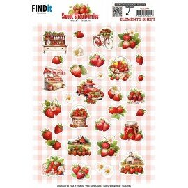 Cutting Sheet - Berries Beauties - Sweet Strawberries - Small Elements