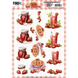 3D Cutting Sheet - Berries Beauties - Sweet Strawberries - Strawberry Pie