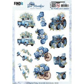 3D Pushout Sheet - Berries Beauties - Blue Meadow - Transport