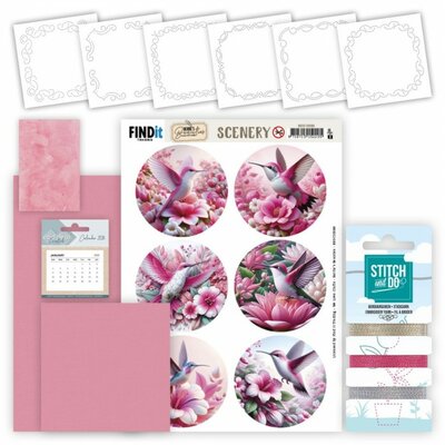 Embroidery Pinwheel Calendar - Berries Beauties - Hummingbirds
