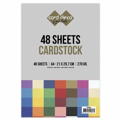 Jumbo glad kartonpakket - Card Deco - A4 - 48 Sheets