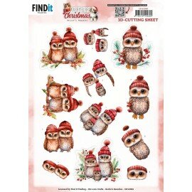 3D Cutting Sheet - Berries Beauties - A Very Furry Christmas - Owl