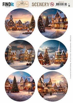 Scenery Push out - Berries Beauties - Christmas Village - Round