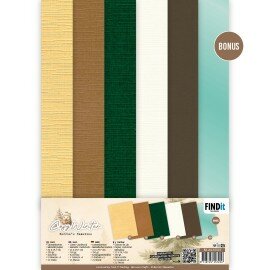 Linen Cardstock Pack - Berries Beauties - Cosy Winter - A4