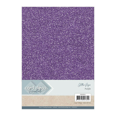 CDEGP015 Card Deco Essentials Glitter Paper Purple A4 230 grs 6 vel