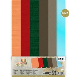 BB-A4-10026 Linnen Cardstock Pack - Berries Beauties - Winter Bunnies - A4