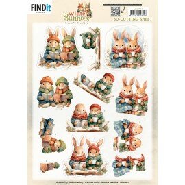 CD12401 3D Cutting Sheet - Berries Beauties - Winter Bunnies - Bunnies Together