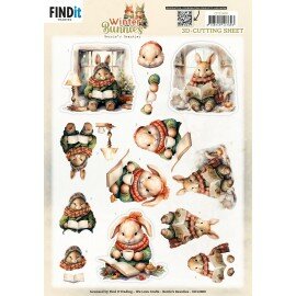 CD12400 3D Cutting Sheet - Berries Beauties - Winter Bunnies - Reading Bunnies