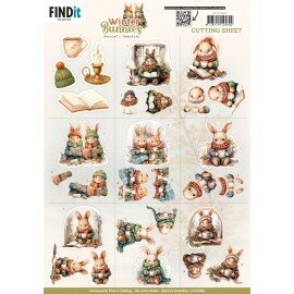 CD12404 3D Cutting Sheet - Berries Beauties - Winter Bunnies - Mini