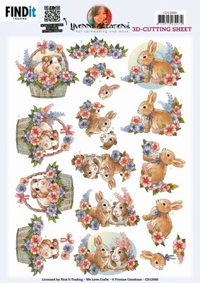 CD12060 3D Cutting Sheet - Yvonne Creations – Pets Bunny