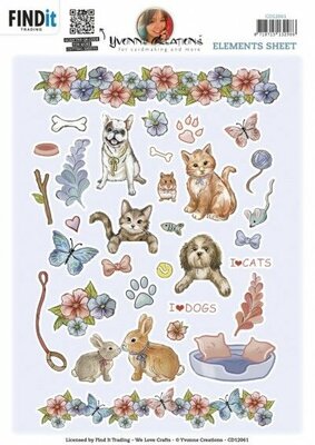 CD12061 3D Cutting Sheet - Yvonne Creations - Small Elements Pets
