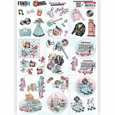 CD12051 3D Cutting Sheet - Yvonne Creations - Back to the fifties - Mini
