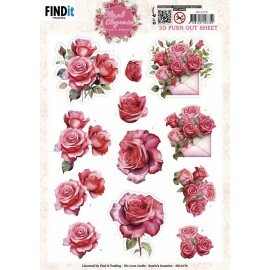 SB11078 3D Pushout Sheet - Berries Beauties - Floral Elegance - Romantic Roses