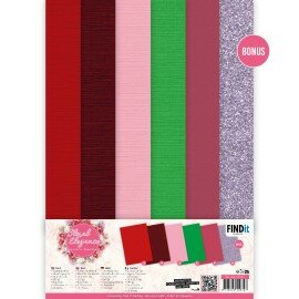 BB-A4-10027 Linnen Cardstock Pack - Berries Beauties - Floral Elegance - A4