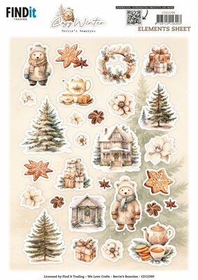 CD12399 3D Cutting Sheet - Berries Beauties - Cosy WInter - Small Elements