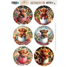 BBSC10110 Scenery Push out - Berries Beauties - Cozy Cattle - Round