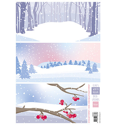 AK0091 Marianne Design - Knipvel - Eline's Winter Dreams Background A4