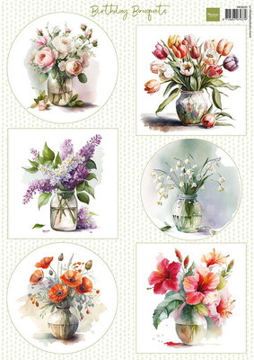 VK9639 Marianne Design - Knipvellen - Birthday Bouquets A4