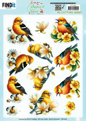 CD12439 3D Cutting Sheet - Berries Beauties - Whispers of Nature - Yellow