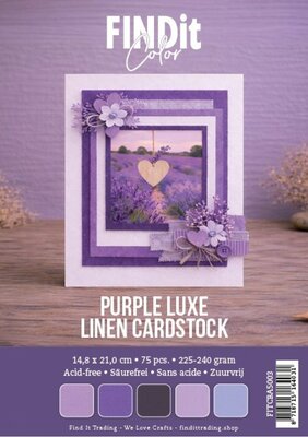 FITCBA5003 Find It Color - Linnen Cardstock Pack A5 - Purple Luxe Pack