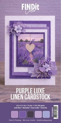 FITCB4K003 Find It Color - Linnen Cardstock Pack 4K - Purple Luxe Pack