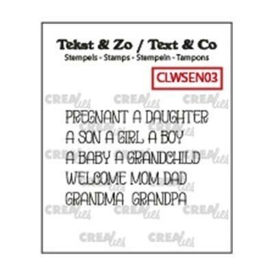 CLWSEN03 Crealies Clearstamp - Tekst & Zo - Woord strips Baby (ENGELS)