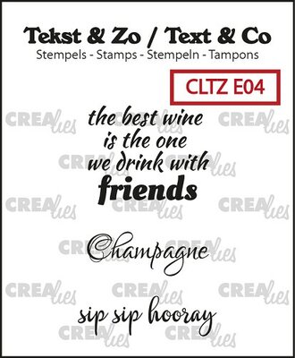 CLTZE04 Crealies Clearstamp - Tekst & Zo English stamps no. 4, Wine C