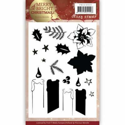 PMCS10032 – Clear Stamp - Precious Marieke - Kaars - Merry and Bright Christmas