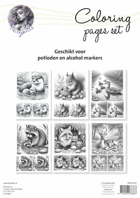 003 Fairybells Coloring Pages kleurplaten Set 3 A4 voor potloden en alcohol markers