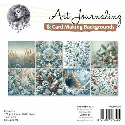 004 Fairybells Art Journaling & Card Making Backgrounds Set Winter Blauw 2