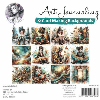 010 Fairybells Art Journaling & Card Making Backgrounds Set Steampunk