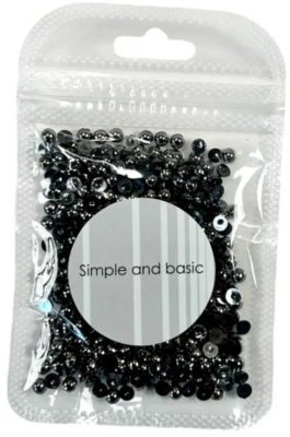 SBA504 Halfpearls 2mm Polished Antique Silver